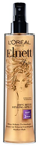 L'Oréal Paris Elnett Hitze Styling-Spray, Haarspray mit 230°C Hitzeschutz, Anti-Frizz, Langanhaltendes Styling – bis zu 72h, Pflege und Verlängerung des Haarstylings mit Thermo-Keratin-Komplex, 170ml