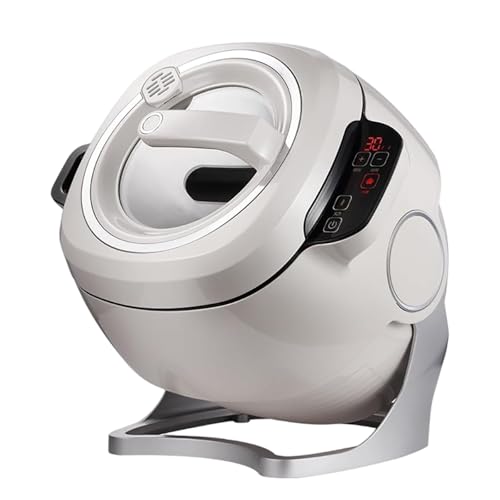 Elektrischer Kochwok, automatische Rührbratmaschine mit 360° Drehung, Ein-Klick-Start und 3 Geschwindigkeitsstufen für einfaches Braten, Schmoren und Kochen