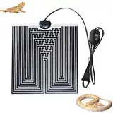 CJBIN Heizmatte Terrarium, 28W Heizmatte mit Thermostat, Verstellbares Heizkissen für Reptilien mit Temperaturregelung, für Reptilien,Schlangen,Eidechsen, Aquarienheizkissen (28 * 28cm, 0-50℃)