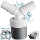 Geschirrspüler und Waschmaschine Abfluss Adapter Doppelanschluss Y mit Abgang für Rohr Ø40 mm und Eingang Ø18-24 mm Set für Waschmaschine, Geschirrspüler, Trockner, Gartenschläuche