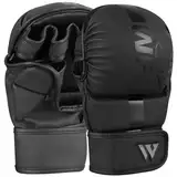 WFX MMA-Handschuhe, Kampfsport-Handschuhe, Sparring, Grappling, Muay Thai, Käfigkampf, offene Handfläche, verstellbare Handgelenkstütze, Boxtraining, Kampfsport, Boxsack, Kickboxen, Maya