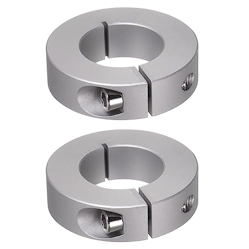 QUARKZMAN 2Stk Welle Kragen 30mm Bohrung Aluminum Legierung Set Schraube Split Klemmring 55mm AD 15mm Breite für Rad Schubkarren Achsgetriebe Einheiten Maschine Werkzeug Industrie Eloxierung