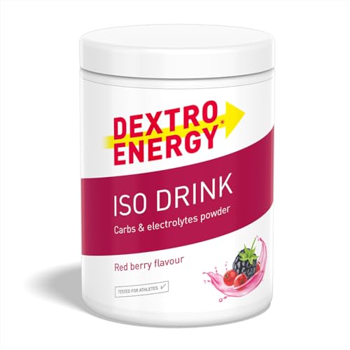 DEXTRO ENERGY ISO DRINK RED BERRY (440g) - Isotonisches Getränkepulver mit Natrium, Magnesium, Kalium, Chlorid, schnelle Kohlenhydratversorgung, Booster mit Elektrolyten, Glutenfrei, Laktosefrei