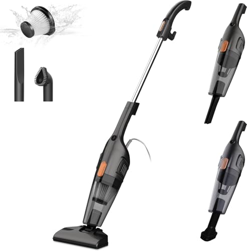 Deerma Staubsauger mit Kabel ohne Beutel, Vacuum Cleaner 1.2L großer Staubbehälter Stielstaubsauger Stab Handstaubsauger 1.09KG Leichter Kabel Staubsauger für Hartböden Teppich Tierhaare Auto