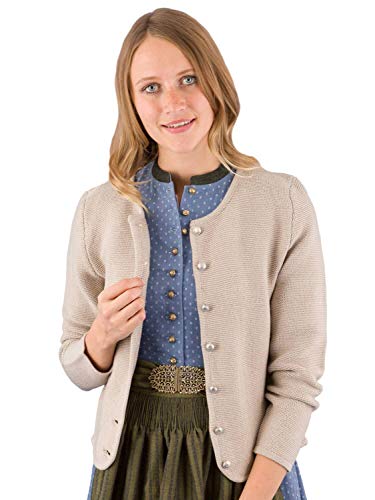 Trachtenjacke Damen Strickjacke Lina Alpspur Tracht Jacke zum Dirndl beige 32