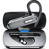 IKG Bluetooth Headset mit Mikrofon LED CVC8.0, Freisprechanlage Bluetooth Ohrhörer, 100 Std Spielzeit mit Ladecase, In Ear Kabellos Headset für iOS, Android und Laptop