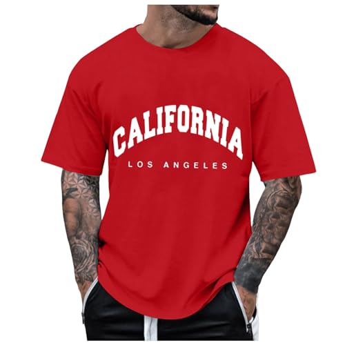 T-Shirt Farbverlauf Herren, Sport Shirt Slim Fit Herren, Fotodruck Rundhals Tshirt Klassisches Loose Fit Tops Premium Funktions Sportshirts Fashion Streetstyle Oberteile Hip Hop