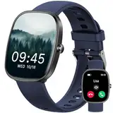 Smartwatch Damen Herren, 1.83" HD Fitness Tracker mit Schrittzähler/Blutdruckmessung/Pulsuhren/Telefonfunktion/SpO2, Gesundheitsuhr, 120+ Sportmodi, IP68 Wasserdicht Fitnessuhr für Iphone Android
