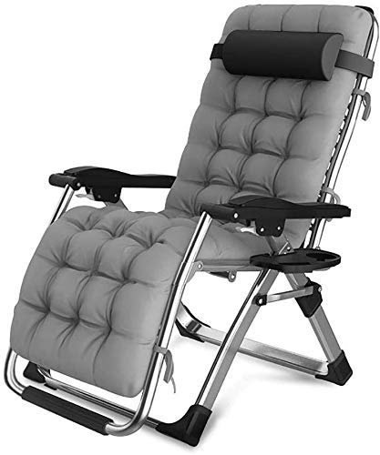 CHAIRQEW Patio-Gartenstühle, die für schwere Leute stützen Schwerelosigkeit-Garten-Strand-Plattform-Sonnenruhesessel Support200kg im Freien, Metall, (Color : Silver)