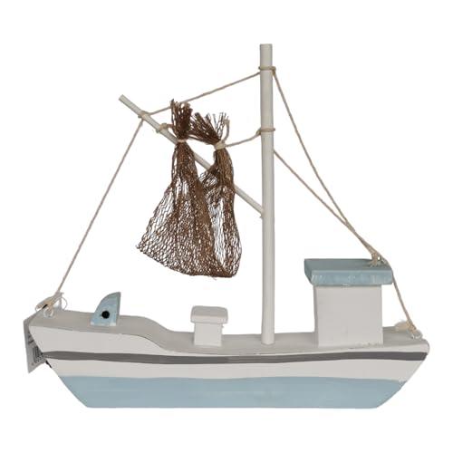 Kutter aus Holz 25cm groß maritim Skulptur Geschenk Dekoboot Segelboot Boot Schiff