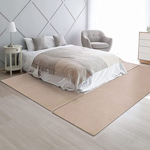 Floordirekt Velours-Bettumrandung Dynasty - Bettvorleger Teppichläufer - 3-teiliges Läufer-Set in 3 Größen (B: 67 cm | L: 1 x 250 cm + 2 x 140 cm, Hellbraun)