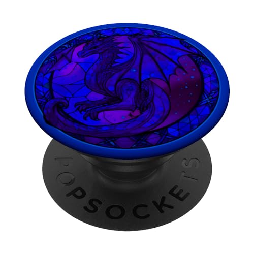 Buntglas-Drache PopSockets mit austauschbarem PopGrip