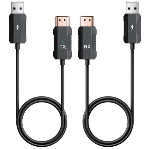 Uniytriox Wireless HDMI Transmitter and Receiver, 1080P HD HDMI Funkübertragung für Streaming Video Audio File von Laptop/PC zu HDTV/Projector/Monitor (Schwarz)