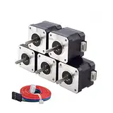 STEPPERONLINE Schrittmotor 5 Pack Nema 17 Bipolar 42Ncm 1.5A 42x42x39mm 4 Drähte mit 1m Kabel & Verbinder für 3D-Drucker/CNC Fräsmaschine, Black