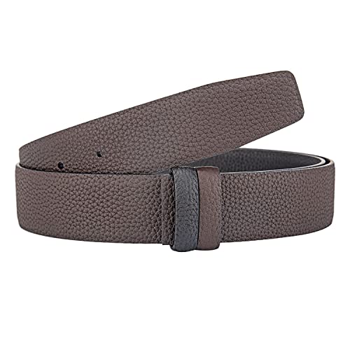 Vatee's Herren-Ersatzgürtel, echtes Leder, wendbar, ohne Schnalle, 34 mm breit, 299: Kaffee/Schwarz, EU105 (L 120cm/47in. W 3.4cm/1.34in)