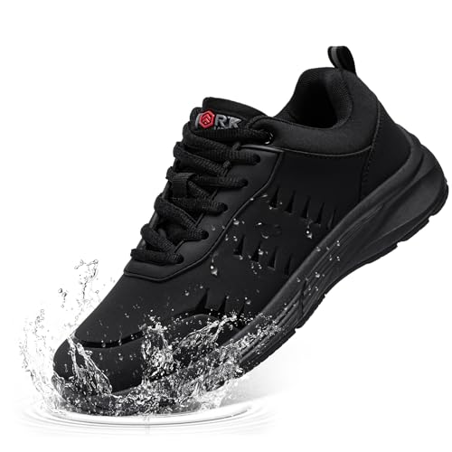 LARNMERN Kochschuhe rutschfeste Schuhe Herren Damen Wasserfeste Küche Arbeitsschuhe Laufsohle Non-Slip Gastro Kellner Sportschuhe Outdoor Fitness OHNE-Stahlkappe,Schwarz / 38.5 EU