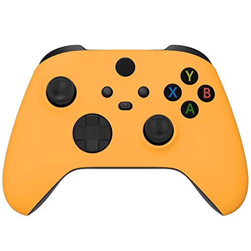 eXtremeRate Front Case für Xbox Series X/S, Matt Vordere Hülle Gehäuse Skin Shell Ersatzteil Set für Xbox Core Controller Model 1914(Gelb)-Controller Nicht enthalten