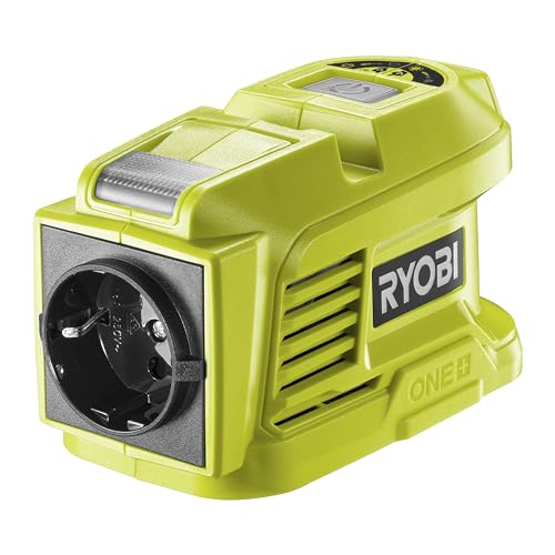 RYOBI 18 V ONE+ Akku-Wechselrichter RY18BI150A-0 (Wechselstromversorgung von 230Voder150W, 2X USB Anschlüsse, LED-Beleuchtung, ohne Akku und Ladegerät)