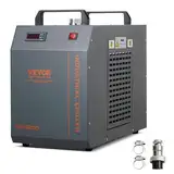 VEVOR Industrieller Wasserkühler, CW-5202, Wasserkühler-Kühlsystem mit eingebautem Kompressor, Wassertankkapazität 7 L, 18 L/min max. Durchflussrate, für Kühlmaschine für CO2-Lasergravurmaschinen