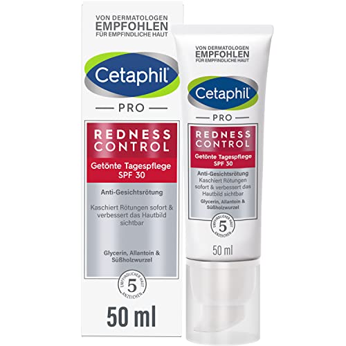 CETAPHIL PRO RednessControl Getönte Tagespflege SPF 30, 50ml, Kaschiert Hautrötungen sofort und gleicht den Hautton sichtbar aus, Spendet intensiv Feuchtigkeit, Schützt mit Lichtschutzfaktor 30