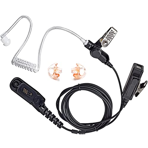 HYS 2-Wege-Radio-Ohrhörer Headset für Motorola Funkgerät MTP6650 MTP850S DP3400 DP3600 DP4400 DP4600 MTP6550 MTP6000 XPR6500 XiR-P8200 XiR-P8268 (Schwarz)