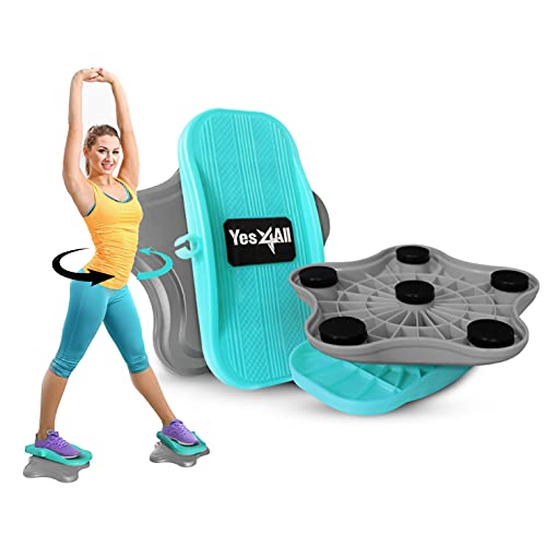 Yes4All Unisex-Erwachsene TSR9, Neue Generation von Taillen-Drehscheiben, Bauch Disc Übung, Board, at-Home Workout Ausrüstung für Gewichtsverlust, C. Cardio Twister – Grau/Blaugrün