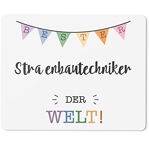 JUNIWORDS Mauspad Mousepad, Bester Straßenbautechniker der Welt (5721056)
