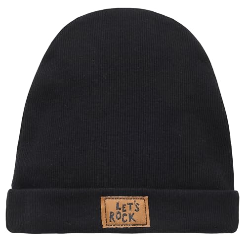 Pinokio Beanie Mütze Lets Rock, schwarz, Jungen, Gr 47-53(53)