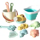 Kids Sandbox Tool Set - Buntes Aktivitätspaket | Picknickplätze Accessoires perfekt für Sommerspaß, Wasserspielzonen mit Eimer, Rechen, Formen, Urlaubsgebrauch und Garten -Explorationsspielen