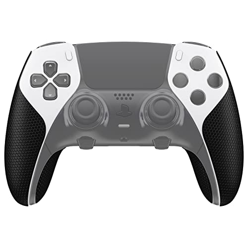 PlayVital Grip Sticker für ps5 Edge Wireless Controller Anti-Rutsche Schweißabsorbierende Professionale strukturierte Gummipads Griffpolster Aufkleber Skin für ps5 Edge Controller(Schwarz)