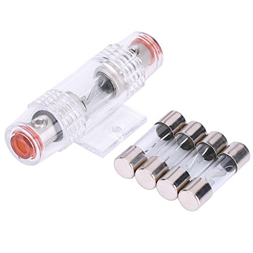 car 8 gauge + Sicherungshalter, 12V Auto Auto Fahrzeug Stereo o AGU Sicherungskasten Block 8 Gauge Kabel mit 4Pcs 60Amp Sicherung