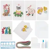 WEBEEDY 20 Set DIY Oster Papierquilling Kit Für Erwachsene Anfänger 5 Stile Osterhasen Küken Grußkarten Set Mit Papierquilling Streifen Werkzeug Und Anleitung