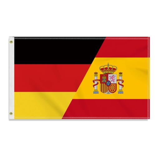 Große 90×150 CM Deutschland Spanien Flagge, großes 150D Deutsch Spanisch Freundschafts banner,Strapazierfähige Deutschlandfahne Doube-Seitendruck Dekor Messingösen large Spain