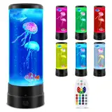 LED Fantasy Quallen Lavalampe, Ambesty LED Quallen Lampe Lavalampen 17 Farben, Runde echte Quallen Aquarium Lampe, Zuhause Stimmungslicht Dekoration mit Fernsteuerung, für Weihnachten Geschenke Kinder