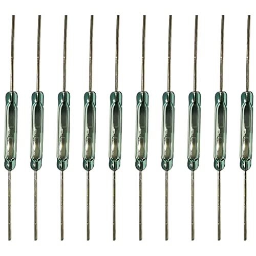 Reedschalter Glas Reedkontakt,Reedkontakt Schließer,Kunststoff Reedschalter,Reedschalter,Glas Reed-Schalter Reedkontakt Schließer Magnetischer Induktionsschalter,(2mm × 14mm),10 stücke