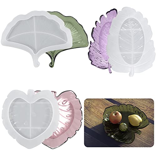 TROYSINC Blätter Silikonform Tropische Blätter Resin Gießform Tablett,Epoxidharz Formen Tray DIY Obsttablett Untersetzer Tablett Gießform Kit