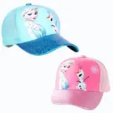 Froze basecap mädchen,ELSA kinder cap mädchen,2 pcs kinder cap,Mädchen cap ELSA prinzessin,Froze geschenke Idee für cappy mädchen,Verstellbare grosse,100% UV Schutz,Mädchen Jungen ab 2-10 Jahren