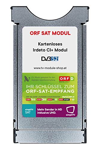 ORF DIGITAL DIREKT irdeto CI+ Modul Dual Entschlüsselung (Neue Technologie Keine Karte mehr notwendig)