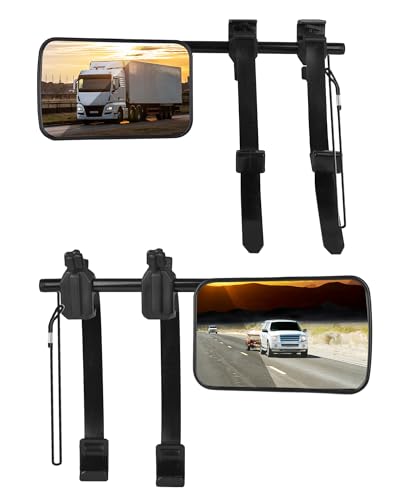 Wohnwagen Spiegel 2 Stück Auto Wohnwagenspiegel Universal flache Wohnwagen Caravanspiegel Außenspiegel Autospiegel für Wohnmobile Auto Caravan PKW Anhänger Spiegel (Links + Rechts), drehbar