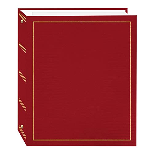 Pioneer Photo Albums Magnetisches Fotoalbum mit 3 Ringen, selbstklebend, 100 Seiten (50 Blatt), Rot, Medium