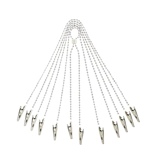 SURGICALMED - 6 pcs Dental Lab Bib Clip - 50 cm Kugelkette mit Clips an beiden Enden - Packung mit 6 Einheiten - Klemmzangen für Servietten - Verstellbarer Serviettenhalter für Erwachsene und Kinder