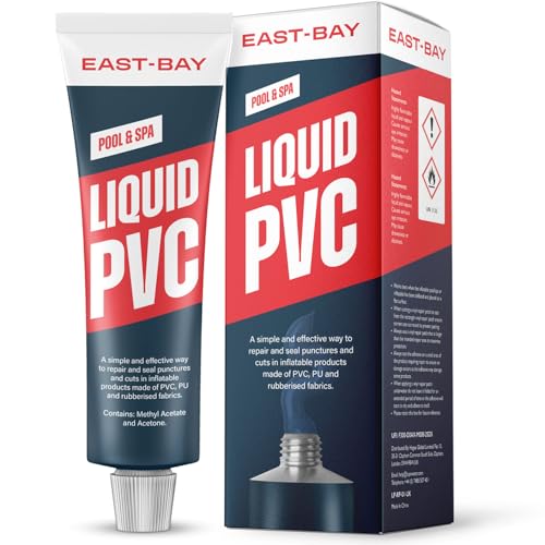 East Bay Flüssiges Hochleistungs-Vinyl-Reparaturpflaster | Vinyl-Reparaturklebstoff Dichtungsmasse - Für Schlauchboote, Kajaks, Kanus, Boote, Luftmatratzen, Zelte, Schwimmbäder und Whirlpools (30ml)