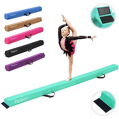 FBSPORT 270CM Faltender Schwebebalken, Gymnastik Balance Balken, Gymnastikboden Balken, Beflockungsschicht Balancierbalken, Balance Fitness Ausrüstung für Kinder