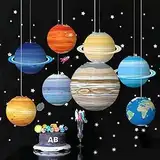 ZYOOO 8 Stück 25cm/10inch Solarsystem Planeten Papierlaterne Lampions deko für Weltraum Themen Geburtstagsdeko Solarsystem Hängende Deko