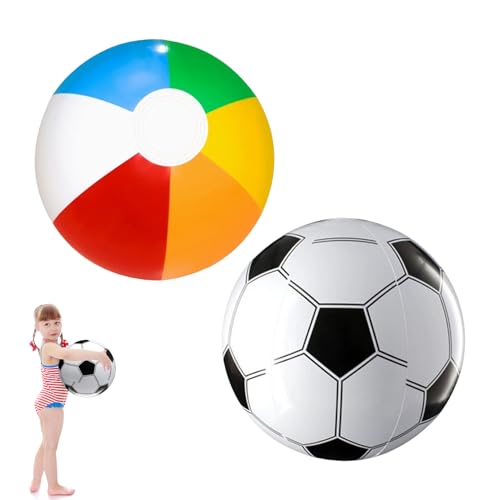 xianshi 2 Stück Wasserball,Wasserball Aufblasbar,Aufblasbarer Ball,für Kinder Pool Spielzeug,Wasser Klein Baby,Wasserbälle Strand Beach Beachball,Fussball Strand Bälle Kleiner,Pool-Spielzeug (30cm)