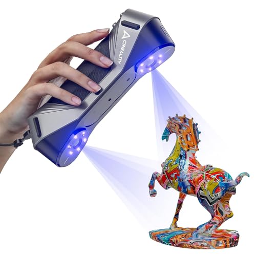 Creality Offizieller 3D-Scanner CR-Scan Raptor, 60fps Mehrzeiliger blauer und NIR-Handscanner für Verbraucher mit einer Genauigkeit von 0,02 mm, Anti-Shake-Tracking, schnelles 24-Bit für 3D-Druck