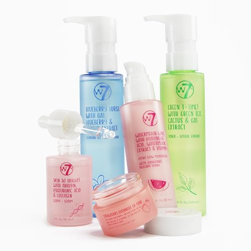 W7 Self-Care Skincare Geschenk-Set - Feuchtigkeitscreme, Serum, Toner, Reinigungsmilch & Lippenmaske - Hautpflege-Set für natürlich schöne Haut
