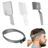 VBNZBK Haarschneidekamm übergang, 4 Stück Haare Selber Schneiden übergang Kamm übergang Schneider Haare, Friseur Kamm und Verstellbare Haarschneide Schablone Ideal für Selbsthaarschnitte