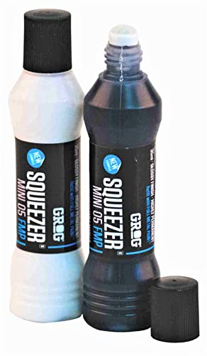 Marker 2 Stifte Squeezer Permanent wasserfest Grog Schwarz- Weiß Graffiti Canvas ART Markierung schnell - trocknend - wischfest - hoch deckend für Karton, Kunststoff, Glas, Holz, Metall
