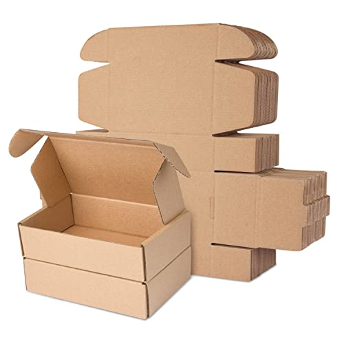 Klein Versandkartons, 180x110x40mm Maxibriefkartons für Postversand, Versandtaschen Warensendung, Braune Verpackungskartons für Geschäft, Aufbewahrung oder Geschenkbox, aus Wellpappe(10 Stück)